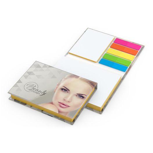 Haftnotiz-Set Prag Bookcover White Bestseller, matt-individuell, Farbschnitt gelb (Bild 1)