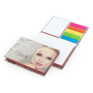 Haftnotiz-Set Prag Bookcover White Bestseller, matt-individuell, Farbschnitt rot