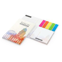 Haftnotiz-Set Berlin Naturkarton, 3 × 40 Brillantmarker, weiß-individuell