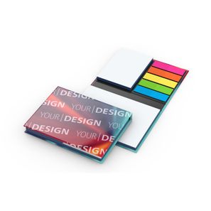 Haftnotiz-Set London Bookcover White Bestseller, gloss-individuell, Farbschnitt blau