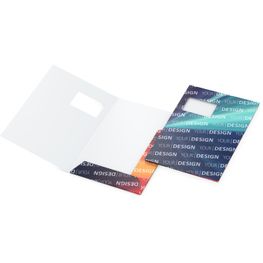 Präsentationsmappe Bestseller, Füllhöhe 5 mm, mit Fenster, 4/0farbig, Lack einseitig