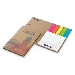 Produktabbildung Haftnotiz-Set Berlin Naturkarton, 5 × 20 Filmmarker, braun-individuell Haftnotiz-Set Berlin Naturkarton, 5 × 20 Filmmarker, braun-individuell