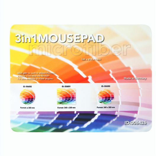 3 in 1  Mikrofaser Mousepad,  165 x 215 x 1 mm (Bild 1)