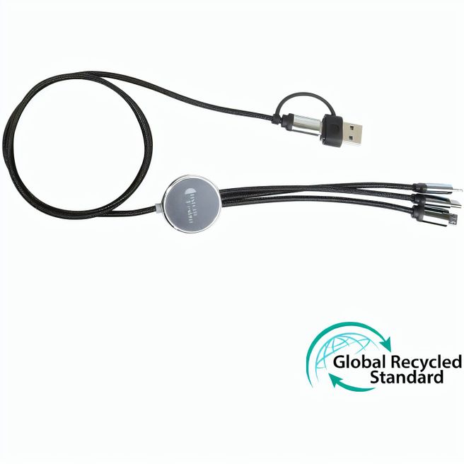 RPET LOGO-light Ladekabel 5 in 1  1,2 m