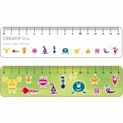 Produktabbildung Creatif-Lineal 160 x 40 mm beidseitig bedruckt Creatif-Lineal 160 x 40 mm beidseitig bedruckt