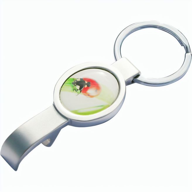 OVALBOTTLE Schlüsselanhänger Chrome matt