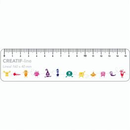 Creatif-Lineal 160 x 40 mm 1-seitig bedruckt. 0,4 mm dick