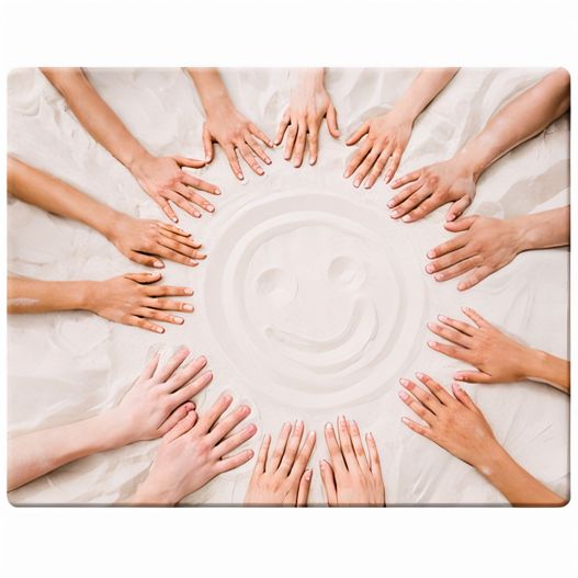 eine gruppe von menschen, die hände im kreis halten Mousepad QUADRO-pad, Form Square 3, 230 x 180 mm, 1,5 mm dick (Bild 1)