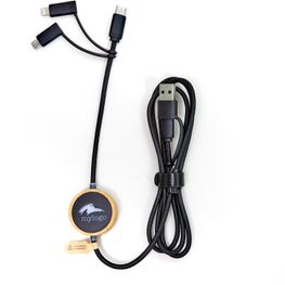 RPET 5 in 1 Ladekabel Bambus