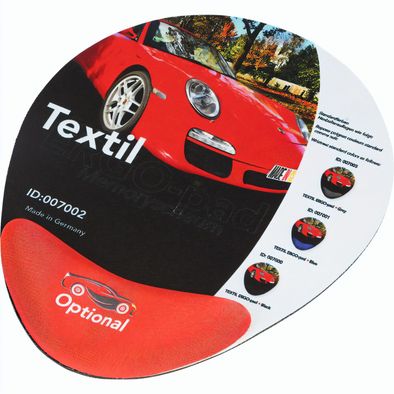 Produktabbildung ERGO-pad Memoryschaum Textil, HB rot ERGO-pad Memoryschaum Textil, HB rot