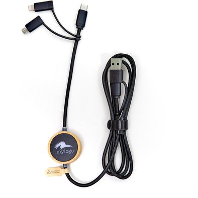 RPET 5 in 1 Ladekabel Bambus