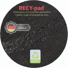 Produktabbildung RECY-pad, Untersetzer 100 mm rund , ca. 3 mm dick aus recyceltem Autoreifen RECY-pad, Untersetzer 100 mm rund , ca. 3 mm dick aus recyceltem Autoreifen