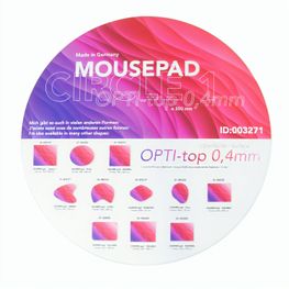 Produktabbildung Mousepad QUADRO-pad, Form Circle 1, 200 mm Durchmesser, 1,6 mm dick Mousepad QUADRO-pad, Form Circle 1, 200 mm Durchmesser, 1,6 mm dick