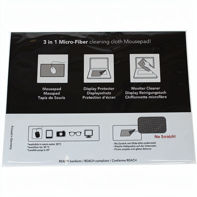 Produktabbildung 3 in 1 Mikrofaser Mousepad, Sonderform innerhalb 200 x 240 mm 3 in 1 Mikrofaser Mousepad, Sonderform innerhalb 200 x 240 mm