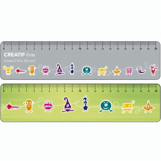 Produktabbildung Creatif-Lineal 210 x 50 mm beidseitig bedruckt Creatif-Lineal 210 x 50 mm beidseitig bedruckt (Bild 1)