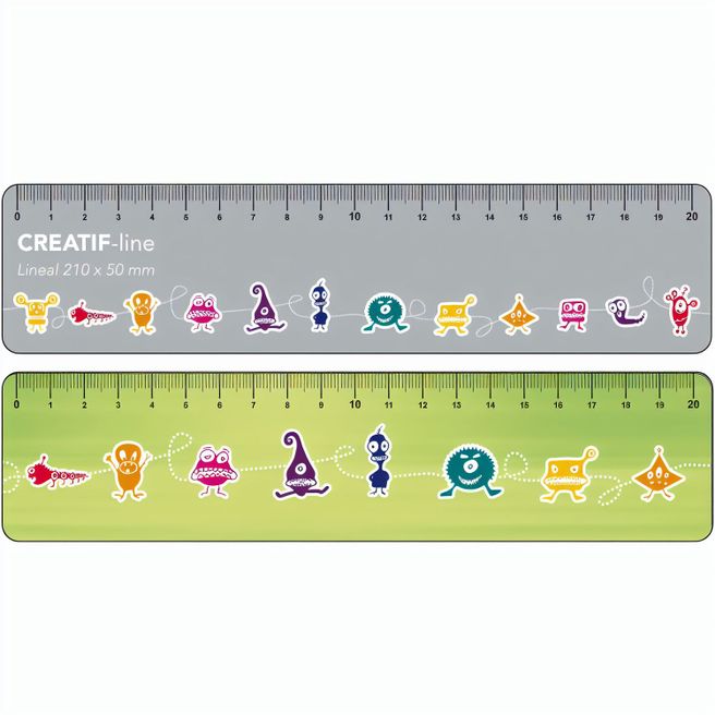 Produktabbildung Creatif-Lineal 210 x 50 mm beidseitig bedruckt Creatif-Lineal 210 x 50 mm beidseitig bedruckt
