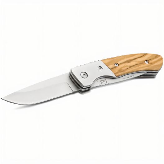 ein messer mit einem holzgriff auf einem weißen hintergrund LEO picknick olive (Bild 1)
