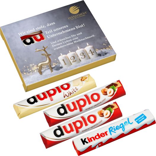 4er "Advent"s-Duplo-Pack (2x Duplo klassisch, 1x Duplo weiß und 1x Kinder Riegel) (Bild 1)