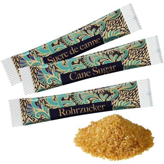 Produktabbildung Brauner Zucker im Papierstäbchen Brauner Zucker im Papierstäbchen (Bild 1)