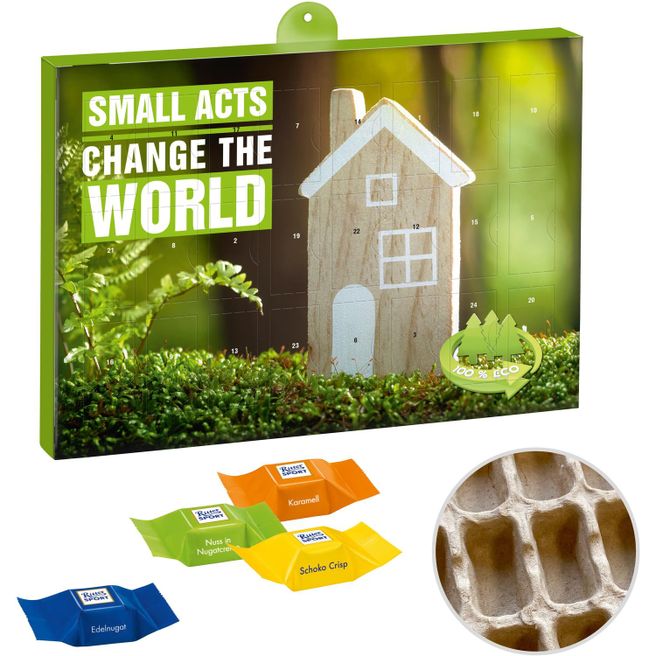 Premium Präsent-Adventskalender "Eco" mit Ritter Sport Schokowürfeln
