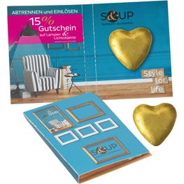 Süßes Briefchen mit Schokoladenherz