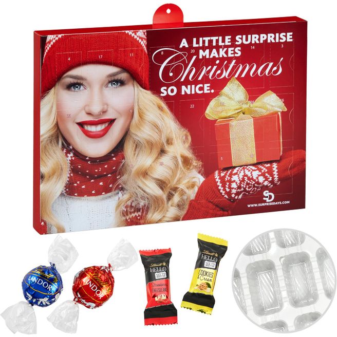 Premium Präsent-Adventskalender mit Lindt Lindor & Hello Mini Stick-Mix