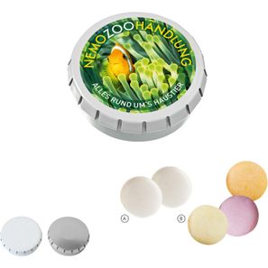 SUPER-MINI-Drück-mich-Dose mit mentos, 22g