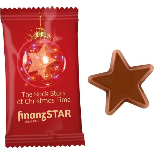 Schoko-Stern in konventionellem Flowpack (Bild 1)