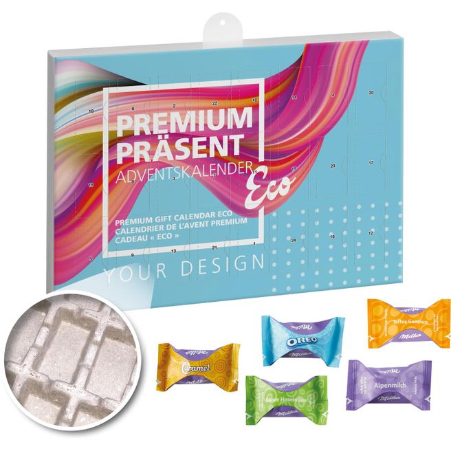 Premium Präsent-Adventskalender ECO, Milka Zarte Momente - kleine Menge
