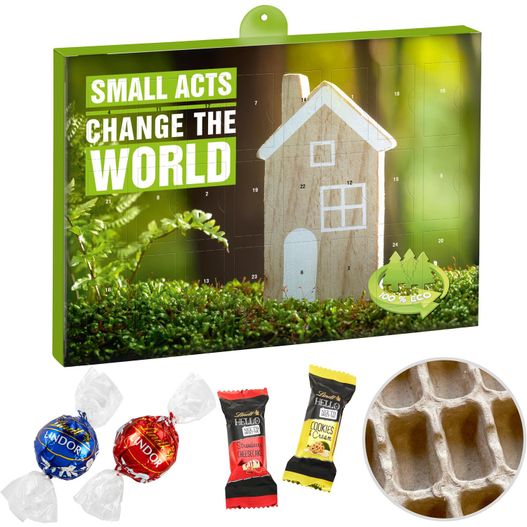 Premium Präsent-Adventskalender "Eco" mit Lindt Lindor & Hello Mini Stick-Mix (Bild 1)