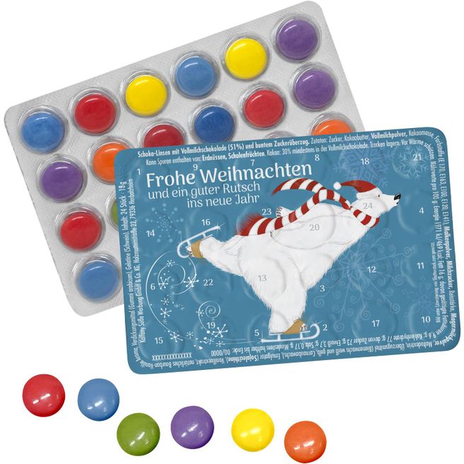 Kleinster (Advents-)Kalender der Welt "Standard" mit Schokolinsen