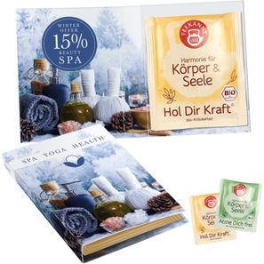 Süßes Briefchen mit aromaversiegeltem Kräuterteebeutel von Teekanne