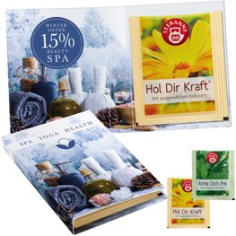 Süßes Briefchen mit aromaversiegeltem Kräuterteebeutel von Teekanne