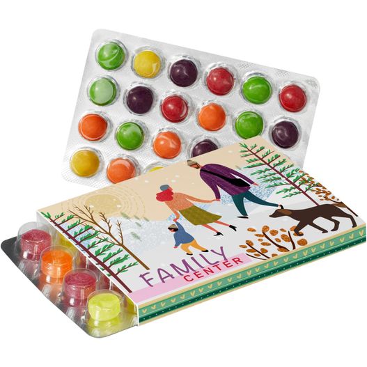 Werbeschuber für Kleinster (Advents-)Kalender der Welt mit Pulmoll Pastillen oder SKITTLES® (Bild 1)