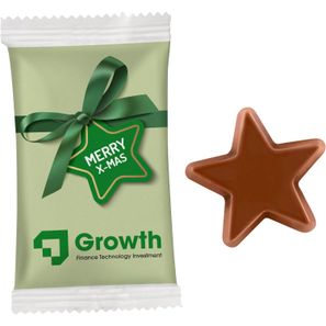 Schoko-Stern im Papierflowpack