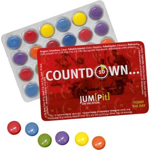 Kleinster Eventkalender mit Schokolinsen