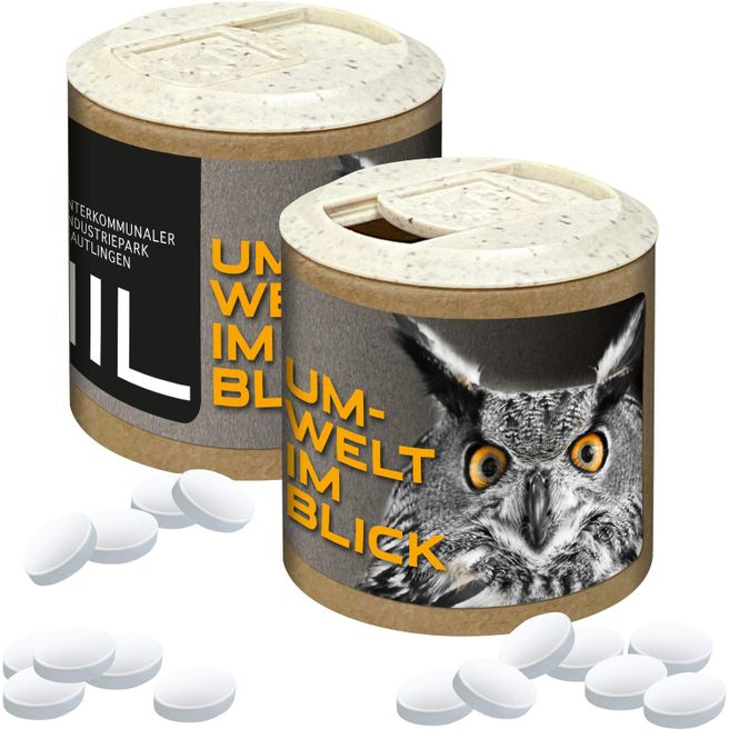 Papier-Werbedose mit Cool Ice, 80g
