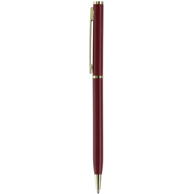 Metallkugelschreiber Slim mit Gold Applikation