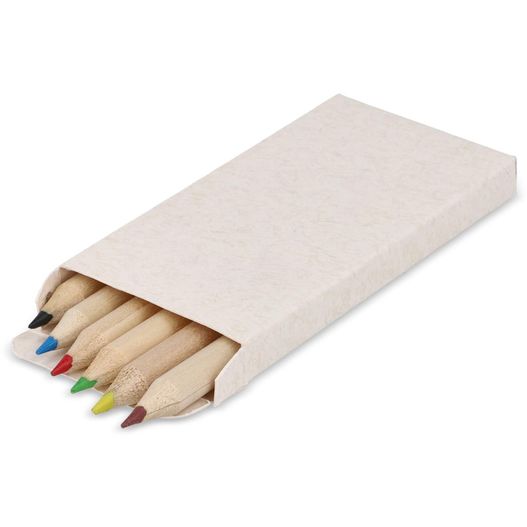 6 Buntstifte in einer Schachtel aus recyceltem Milchkarton (Bild 1)