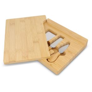 4er-Set für Käse und Wein aus Bambus