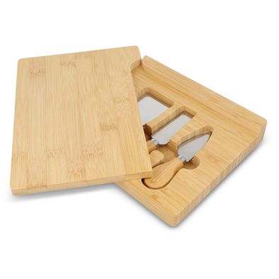 4er-Set für Käse und Wein aus Bambus