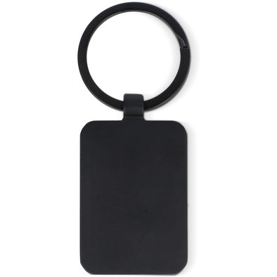 Schlüsselanhänger aus Bambus und Metall rechteckig