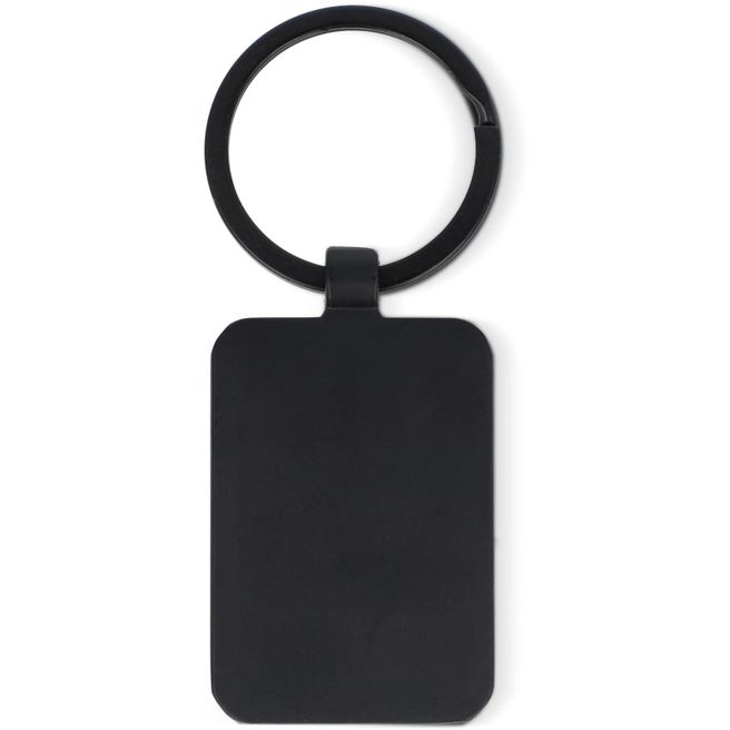 Schlüsselanhänger aus Bambus und Metall rechteckig