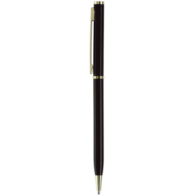 Metallkugelschreiber Slim mit Gold Applikation