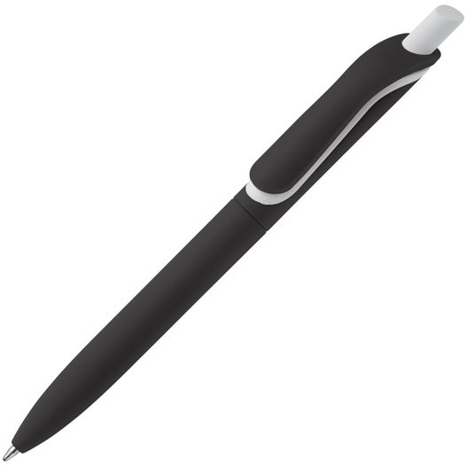 ein stift mit schwarzem körper und weißer spitze Kugelschreiber Click-Shadow Soft-Touch Hergestellt in Deutschland (Bild 1)