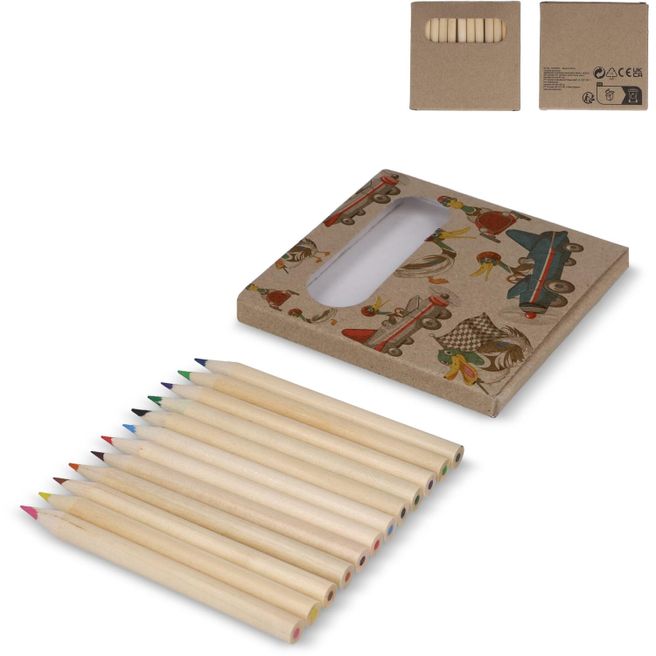 12 Buntstifte in Kraftbox