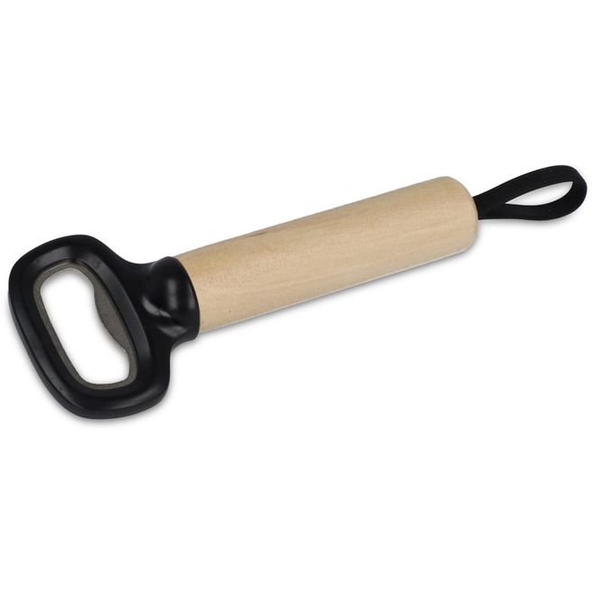 Flaschenöffner mit Holzgriff und Riemen