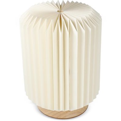 Produktabbildung Coollux faltbare Papier LED-Lampe Aurora auf Holzsockel, 22cm Coollux faltbare Papier LED-Lampe Aurora auf Holzsockel, 22cm