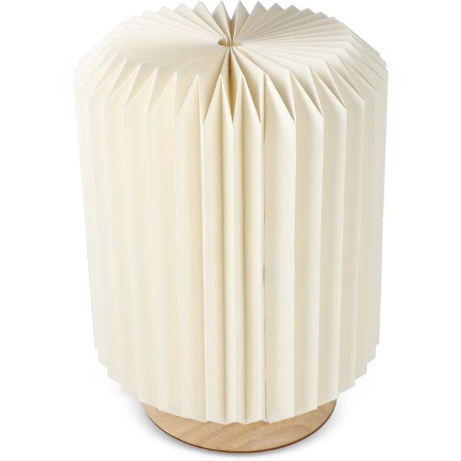 Coollux faltbare Papier LED-Lampe Aurora auf Holzsockel, 22cm