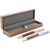 Set Kugelschreiber und Rollerball aus Metall Nussbaumholz in Geschenkbox (Bild 2)